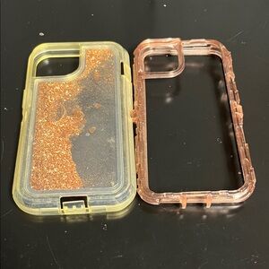Glittery Gold and Transparent iPhone 13 Case